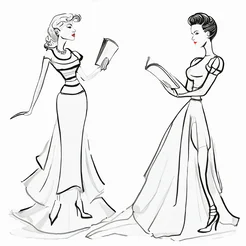 Free book club clipart of supermodel style readers